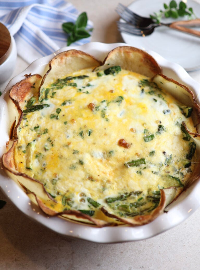 Potato Crust Goat Cheese Quiche
