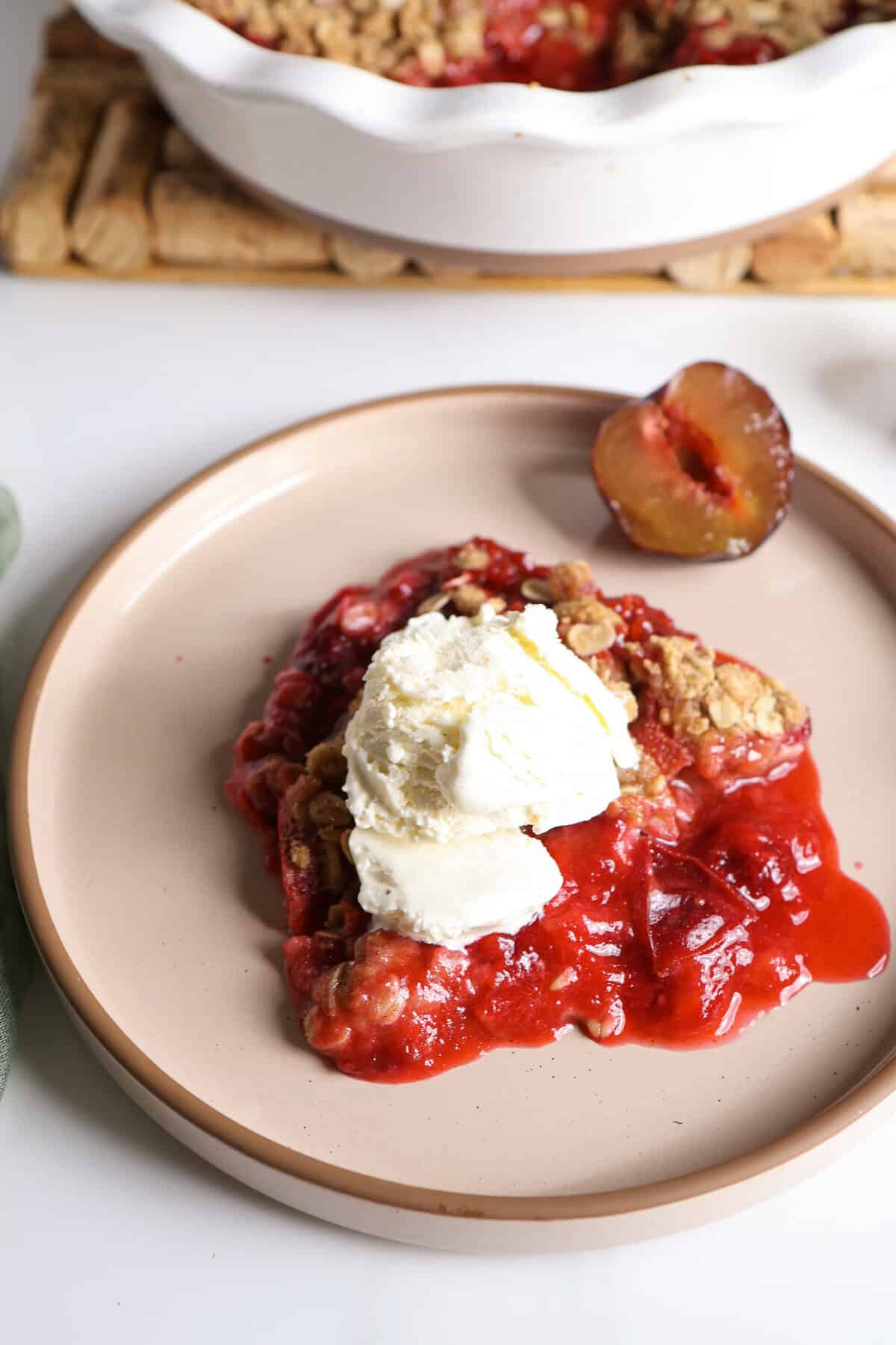 Plum and Strawberry Crisp