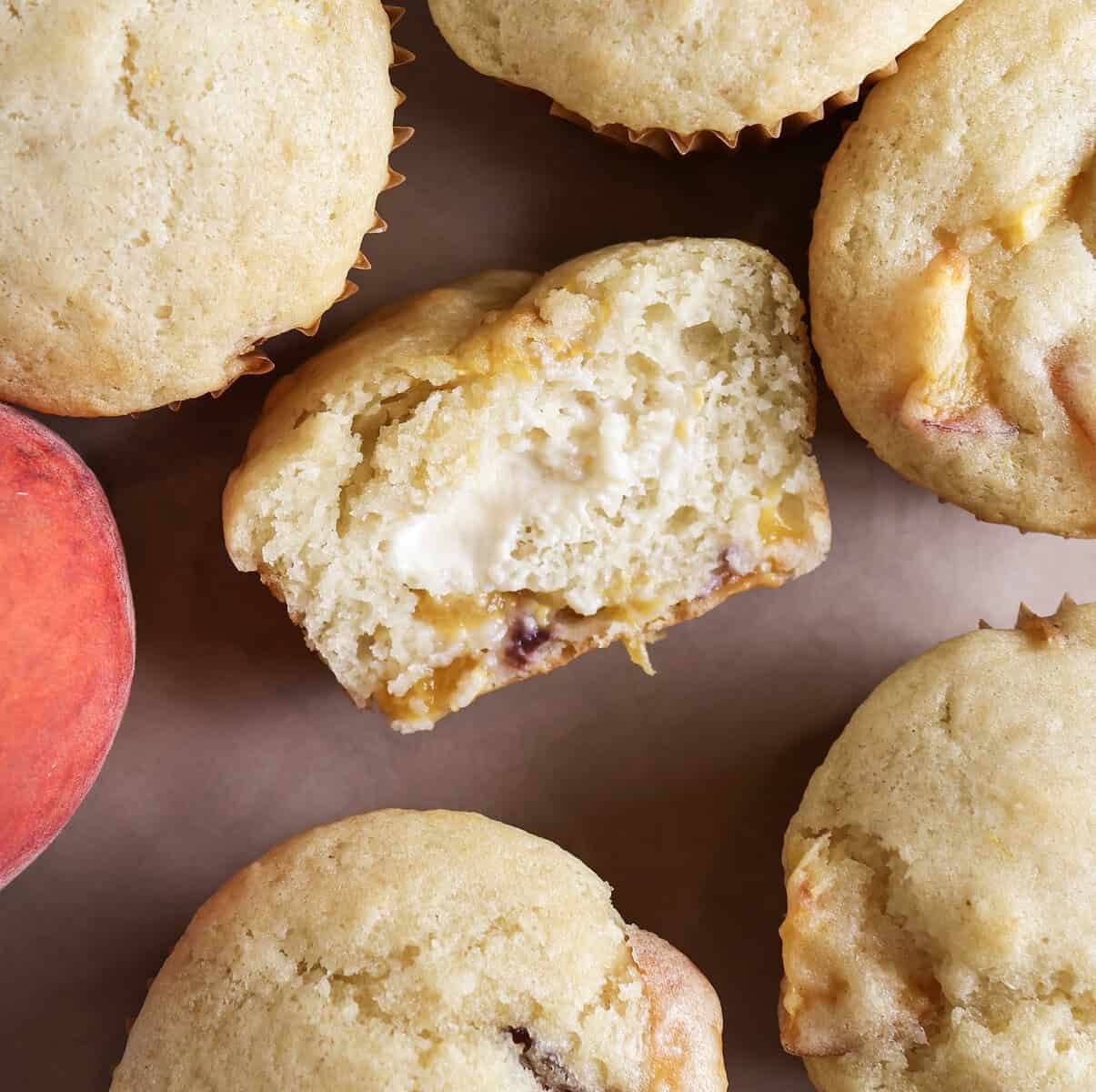 Peach Cheesecake Muffins