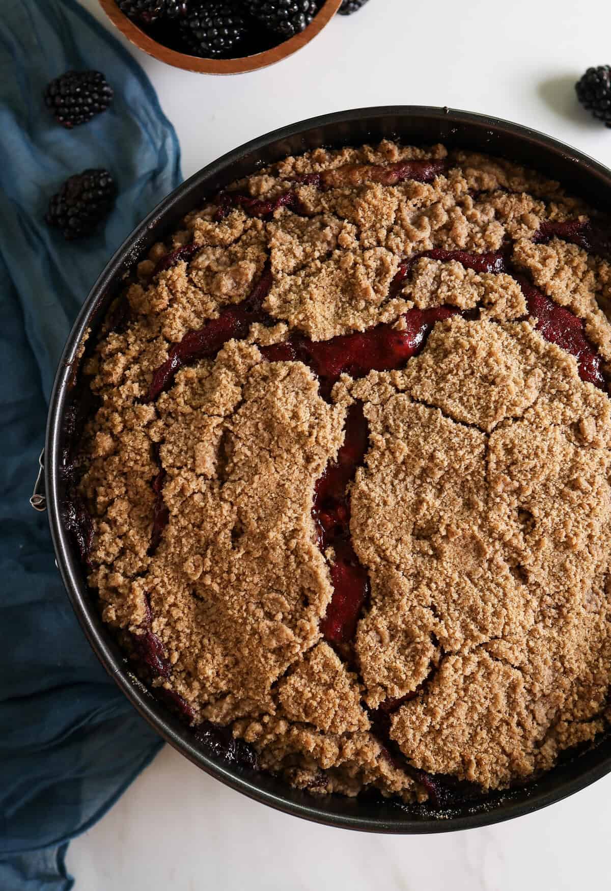 Blackberry curd coffee cake right out of the oven.