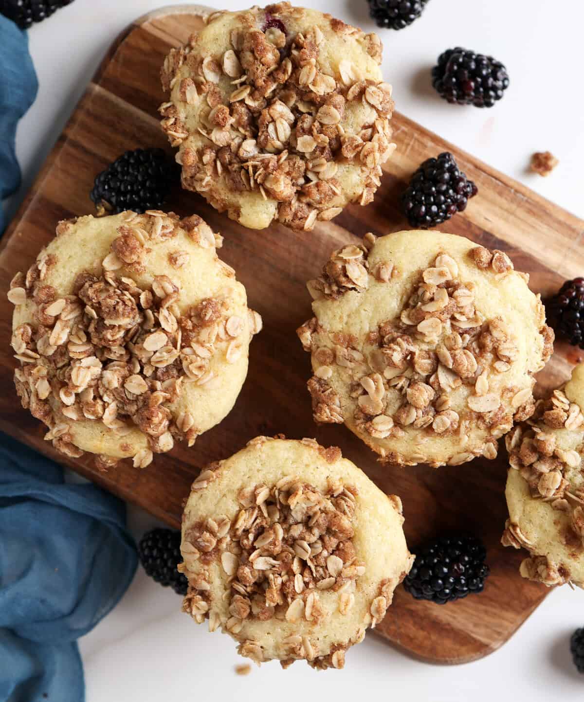 Easy Lemon Blackberry Muffins with an Oat Streusel