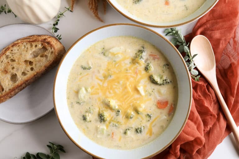 One-Pot Protein Broccoli and Potato Cheddar Soup