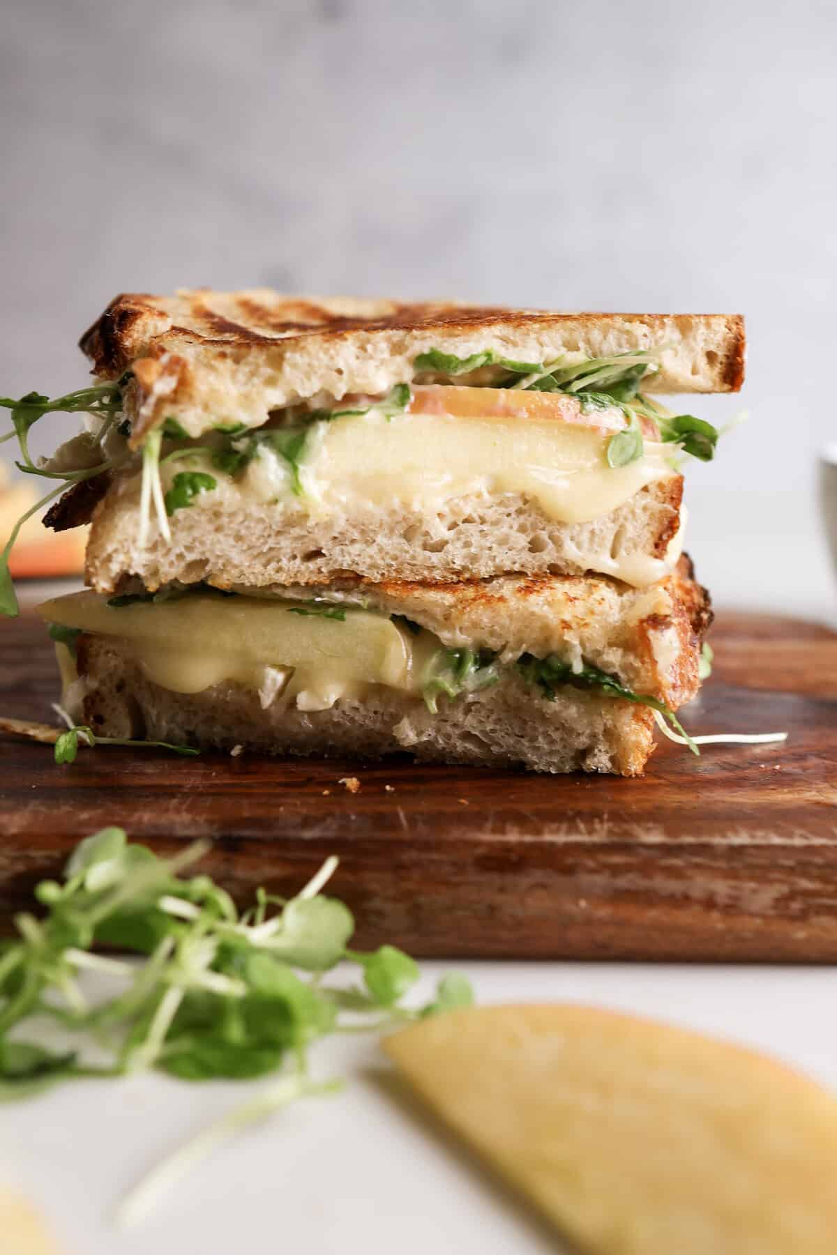 Brie and Apple Grilled Cheese with Honey Mustard Sauce