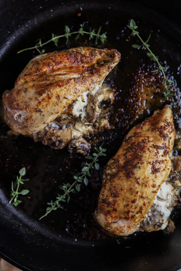 Goat Cheese and Mushroom Stuffed Chicken Breast