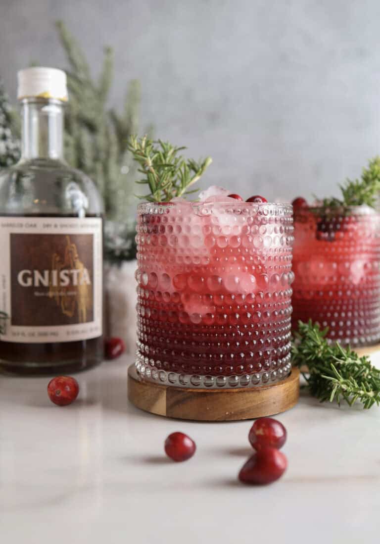 Festive Cranberry and Rosemary Non-Alcoholic Bourbon Fizz