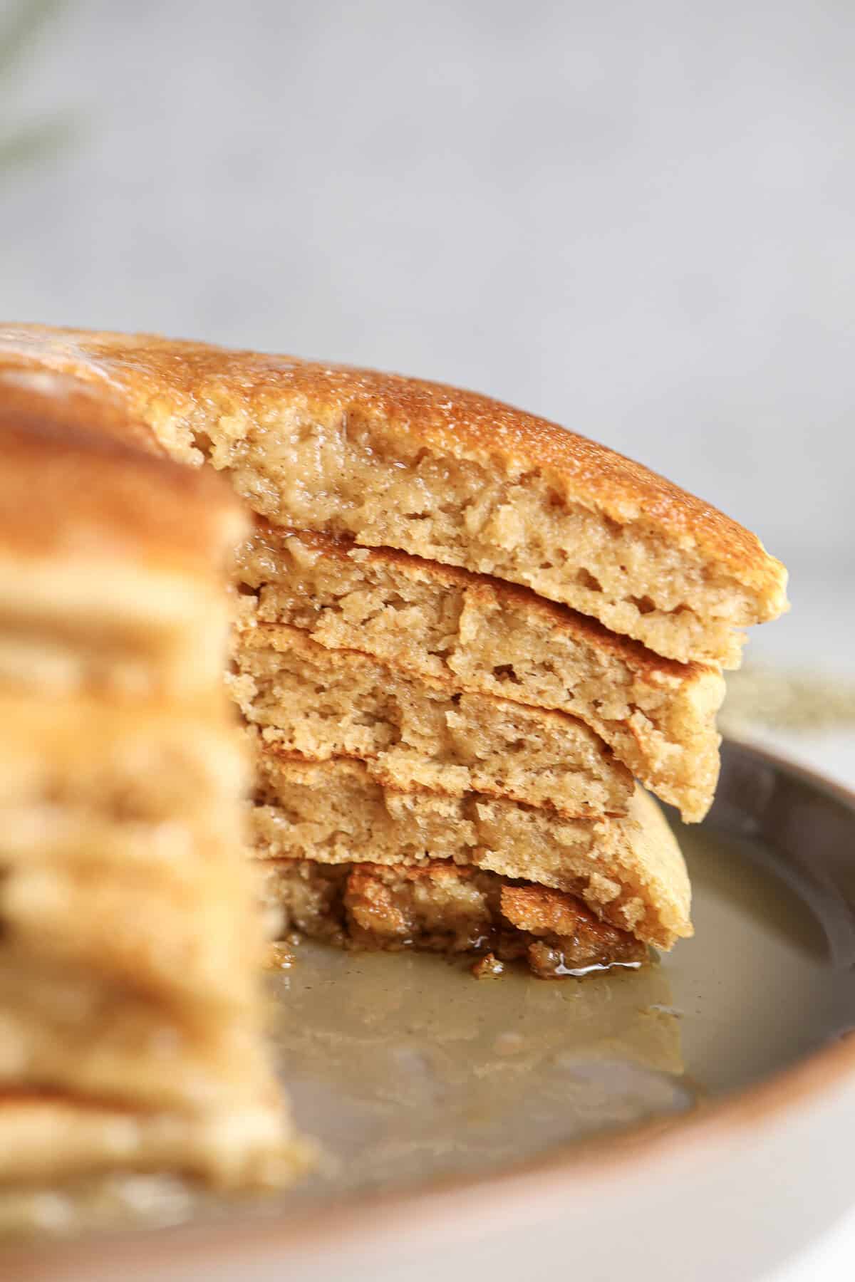 Easy Protein Eggnog Pancakes with Cottage Cheese