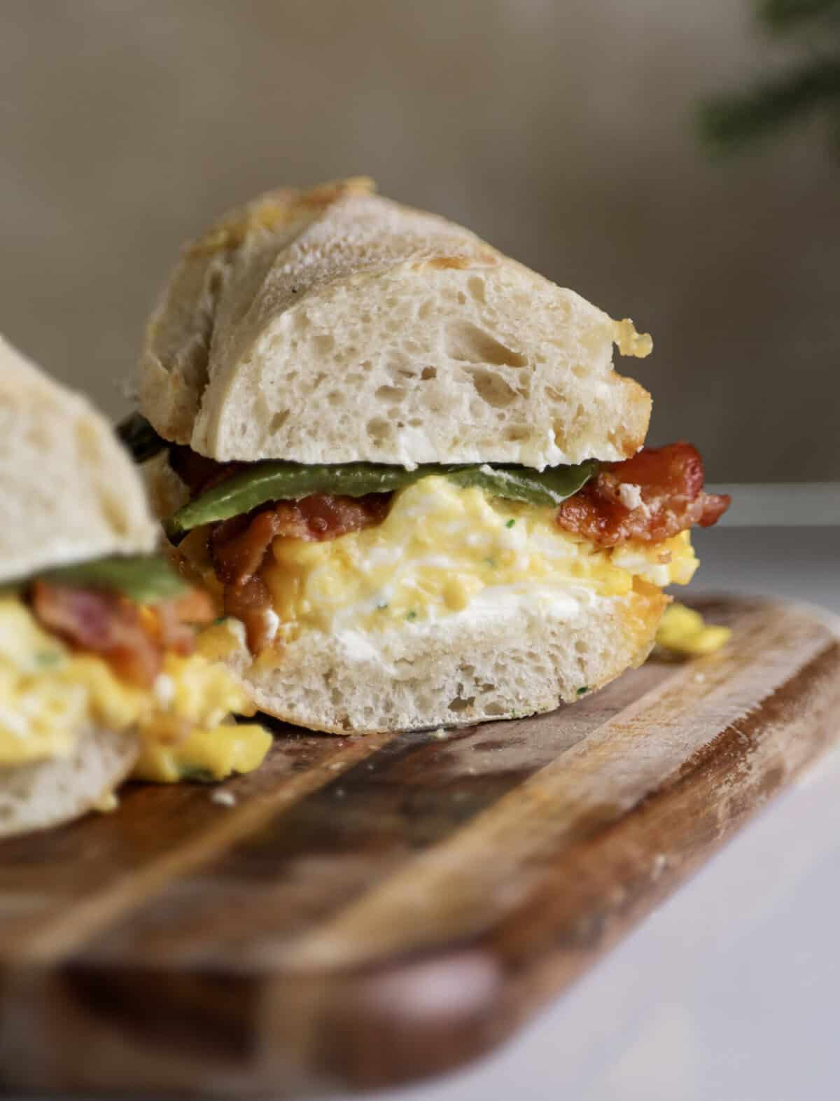 Jalapeno Popper Breakfast Sandwich with Eggs