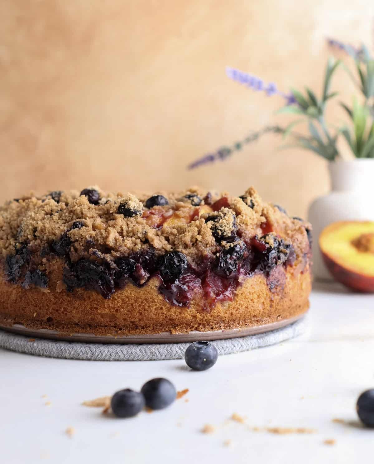 Easy Blueberry and Peach Coffee Cake