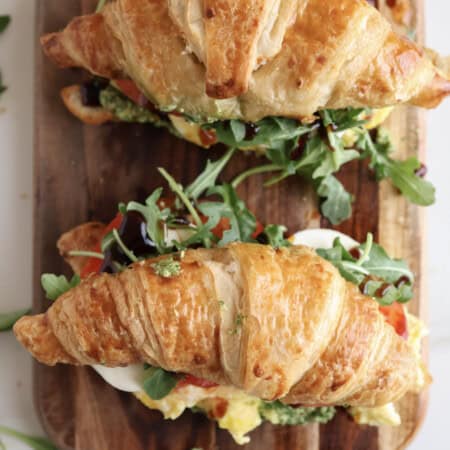 Breakfast sandwiches and wrap.