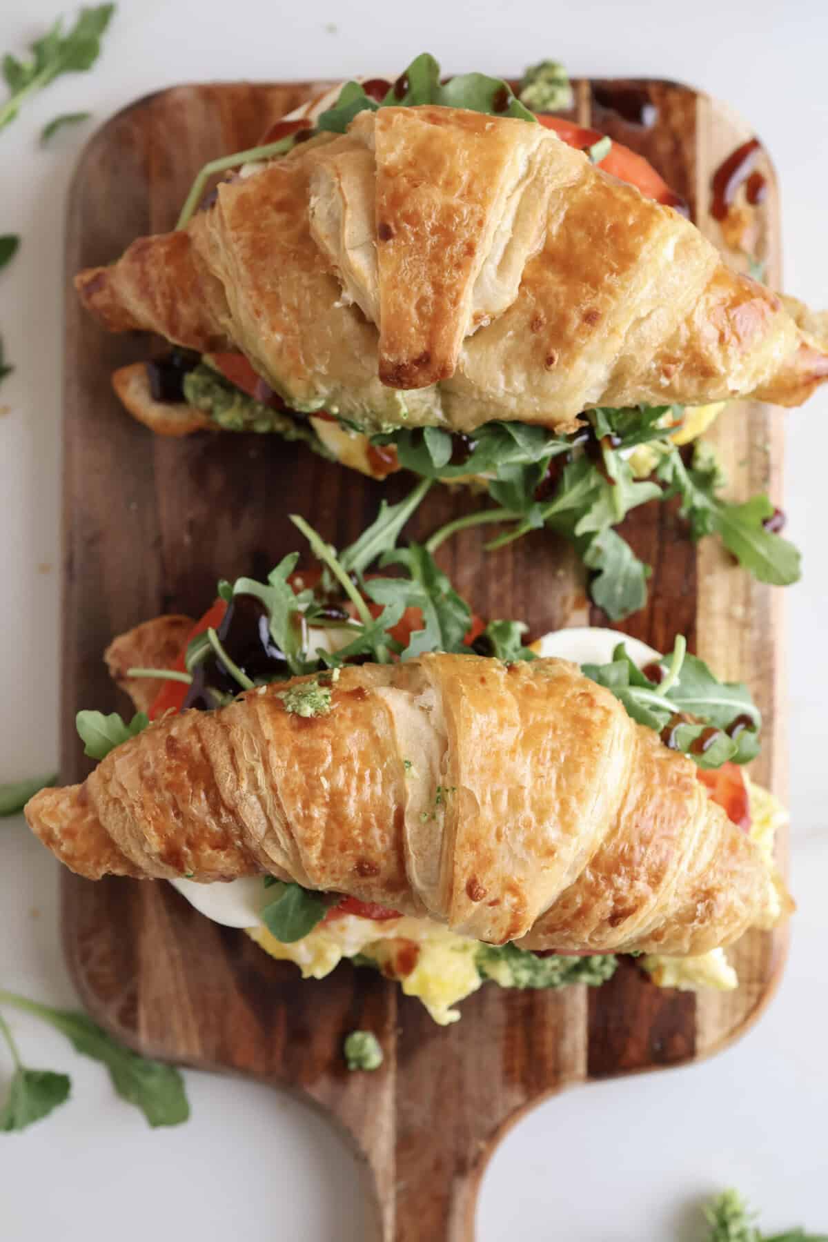 Breakfast sandwiches and wrap.