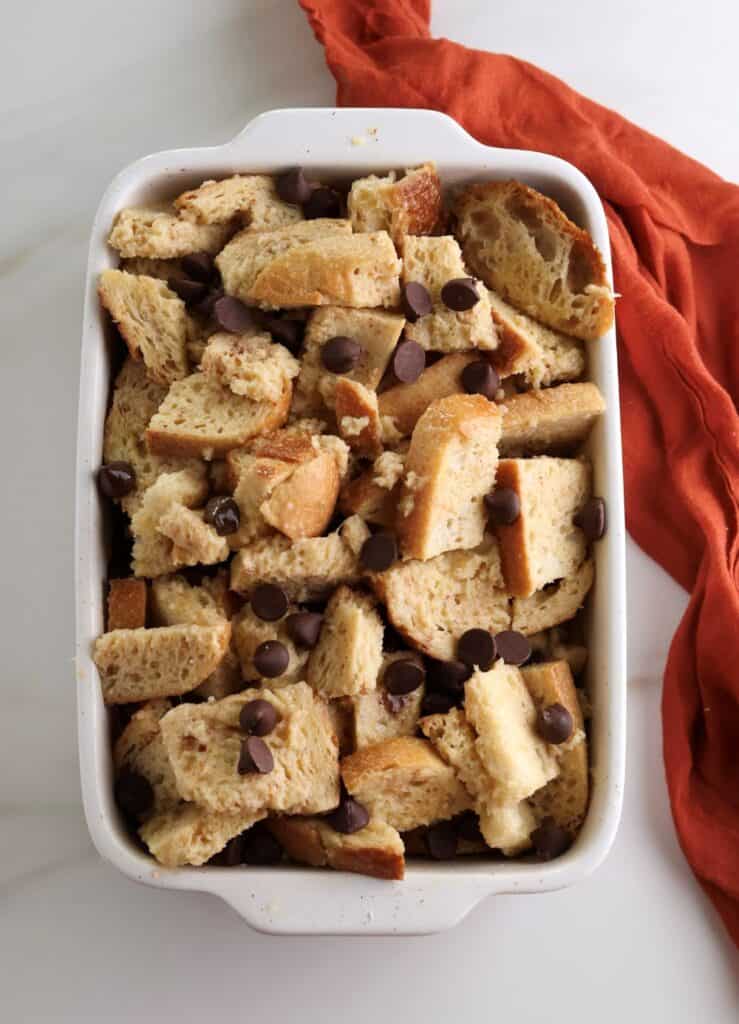 French Toast Bake before going into the oven.